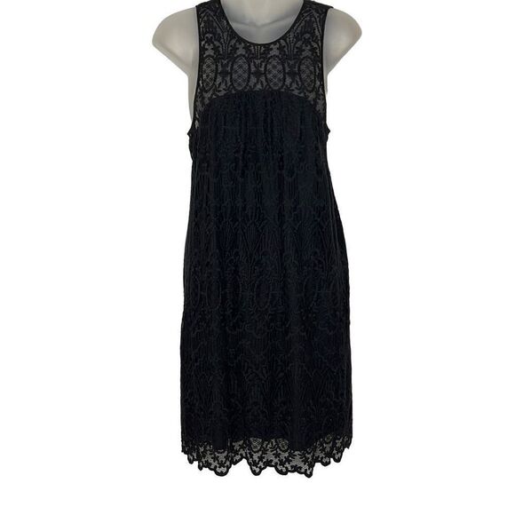 JOIE Lace Sleeveless Shift Fahfia B Dress, Black, Medium - Picture 6 of 12